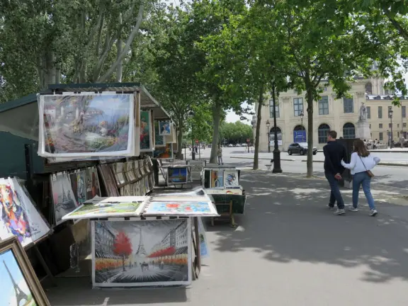 It's wonderful to stroll along in the shade, past the adorable bookseller stands on the Left Bank of the Seine River!