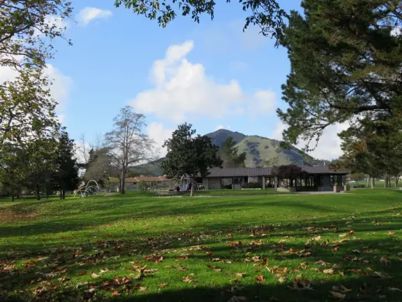 A lush park with rolling hills to run on, one-mile loop walking path, and basketball and sand volleyball courts. Currently has a crime problem.