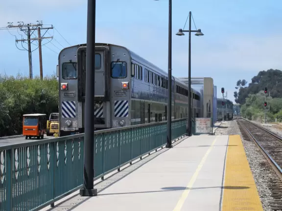 It's fun to take your kids on a train ride through town and past the beach.