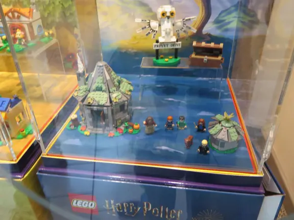 Indoor mall with kids mini train in the center, Target, large movie theater, gourmet food court, and Sanrio store!