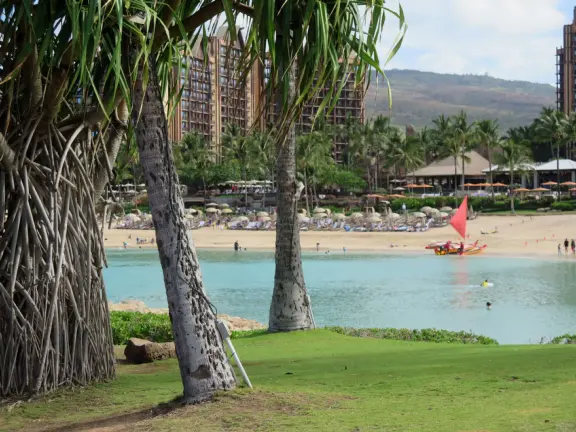 It's wonderful to walk 1.5 miles on the boardwalk past the four lagoons at Ko Olina (KoOlina) Resort.