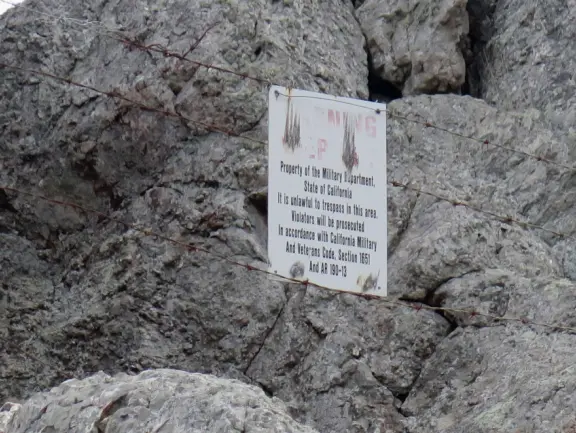 Eagle Rock is the property of the military, and is fenced off. 