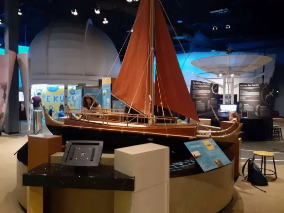 Like a children's museum, with lots of fun hands-on activities and colorful rooms, but plenty of interesting information for adults to read too.