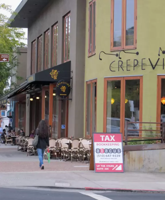 Stretch of Shattuck Avenue with an abundance of restaurants, delis, and bakeries.