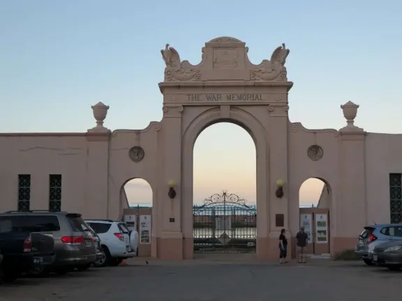 It's wonderful to walk along the oceanfront watching the waves crash against the boardwalk, in a parklike setting also called San Souci State Recreational Park.