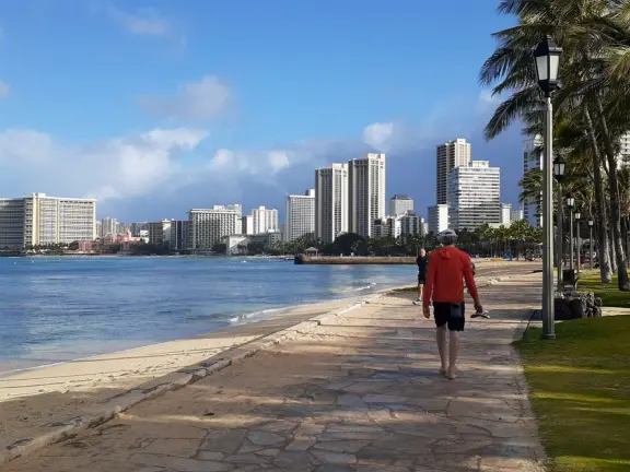 It's wonderful to walk along the oceanfront watching the waves crash against the boardwalk, in a parklike setting also called San Souci State Recreational Park.