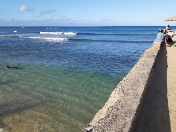 It's wonderful to walk along the oceanfront watching the waves crash against the boardwalk, in a parklike setting also called San Souci State Recreational Park.
