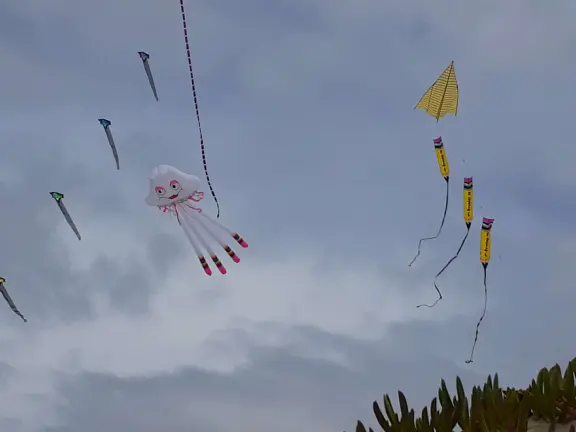 Gorgeous spot with wide pier, surfers carving the waves, whale playground, wide open attractive plaza, Pismo Beach selfie sign, and wooden promenade with views of the hills and sea.