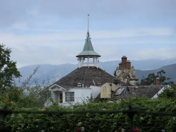Walk the secret garden, plus admire the ranunculus flowers at the Madonna Inn entrance door in springtime, or swing, line, and ballroom dance on the fancy dance floor to live music most nights!