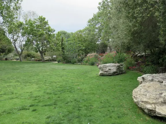 Walk the secret garden, plus admire the ranunculus flowers at the Madonna Inn entrance door in springtime, or swing, line, and ballroom dance on the fancy dance floor to live music most nights!