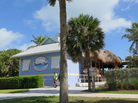 Exposed beach with gorgeous sea grape forest, sand volleyball courts, and basketball courts- a happening scene! Plus a concession snack area with a huge grass shack for shade.