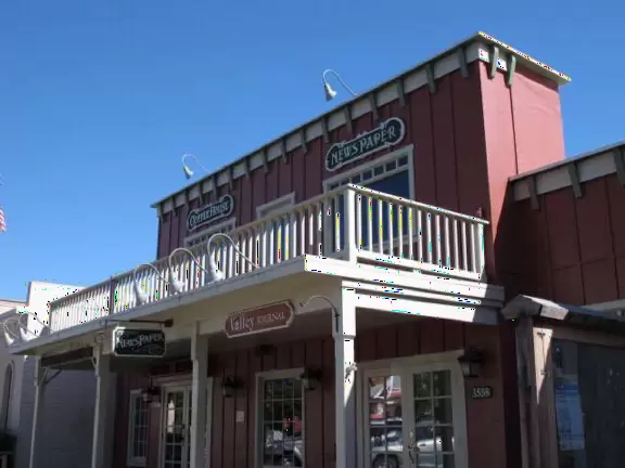 Cute town with wild west buildings and restaurants in Victorian houses.