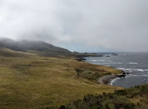 Incredible hike past sink hole, sea stacks, sea arches, with super bloom in spring.