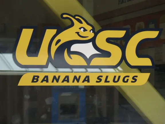 Banana slugs logo at the bookstore. 