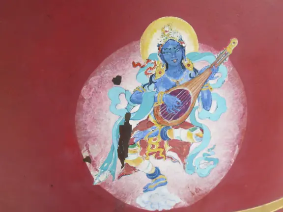 The public can come and walk the trail, turn the three prayer wheels, see the red temple and meditation hall, ring the chimes and gongs, and admire the sculptures.