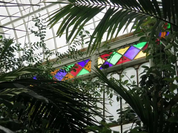 Glass-enclosed garden of unique and interesting tropical plants and flowers that the whole family loves! Gorgeous building on a hill, above formal gardens.