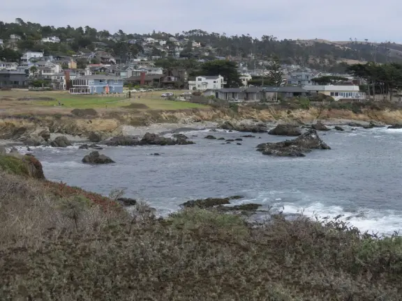 Wooden oceanfront one-mile-long boardwalk lined with scrub and flowers, atop the cliffs. Good views of the coastline. More trails on the hills above.