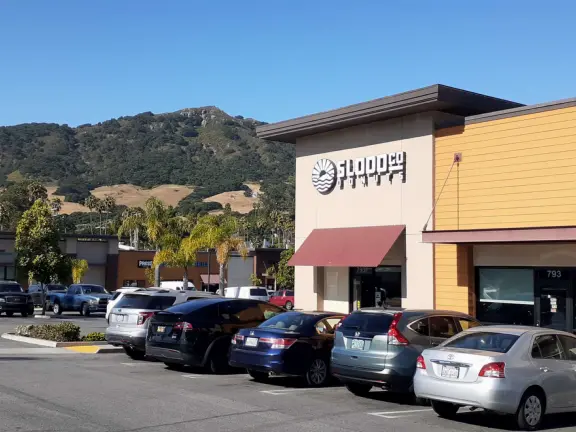 Scout Coffee, a friendly, bustling place, and Lassens Natural Foods Market, plus many other food places nearby.
