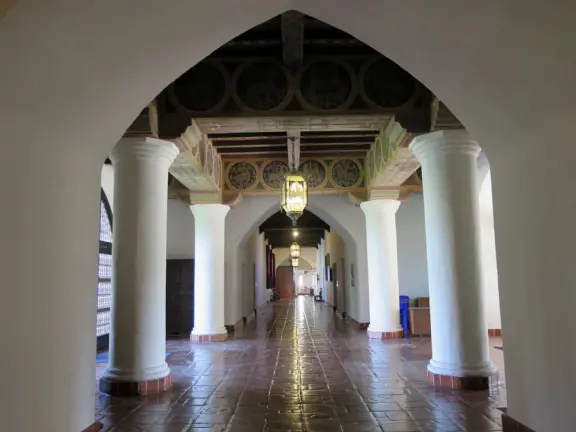 An exceptionally beautiful courthouse, sunken garden, and tower with 360 degree views of Santa Barbara.