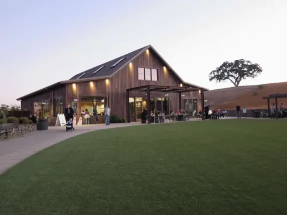 A wonderful exhibit on acres of undulating hills, with a field of lights resembling a flower field, and metal sculptures making patterns of light.