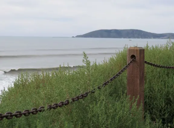 Gorgeous blufftop views, a large lawn, and a playground.