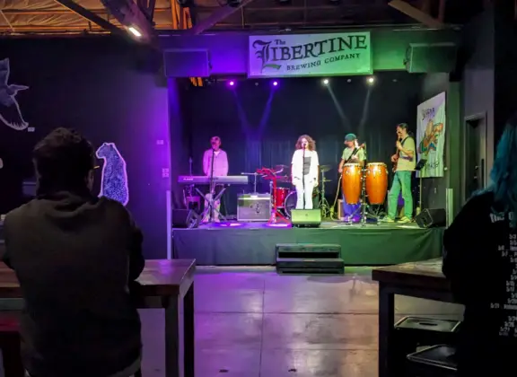 A main street of late 19th century storefronts, popular cafes, and a hip college scene. Recently, suffering an epidemic of homelessness relating to mental health problems.