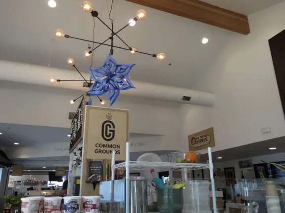 Coffee shop with cute decor. 