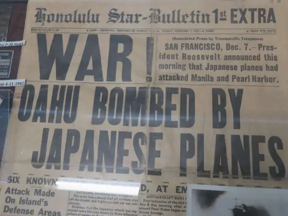 Honolulu Star-Bulletin front page on December 7, 1941. 