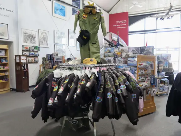 Bomber jackets for kids in the gift shop. 