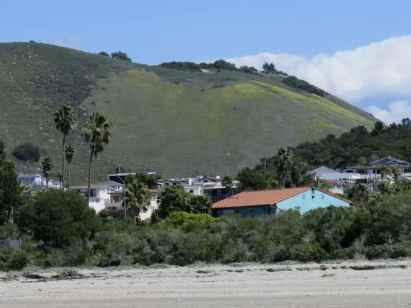 Colorful pirate playground by the sea, with lovely clean sand below the structure, right next door to the small but fun Central Coast Aquarium.