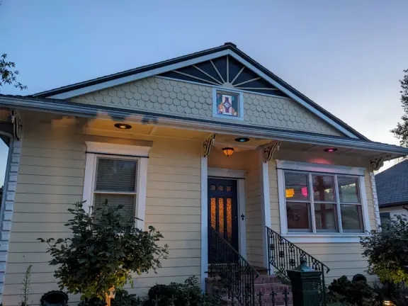 Take a walk past pretty Victorian homes and gardens.