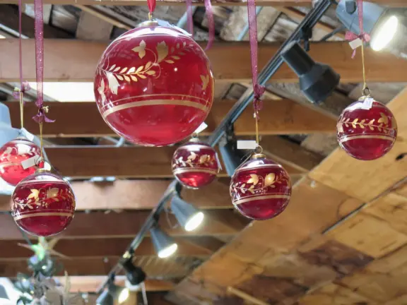 Garden in a sunny, sheltered spot, with cottage with turret under redwood trees, Buddhist gazebo, goats, and flowers galore! Seasonal pumpkins and Christmas market!