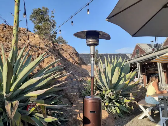It's pleasant to sit in the sun at Rod and Hammer in the early evening. 