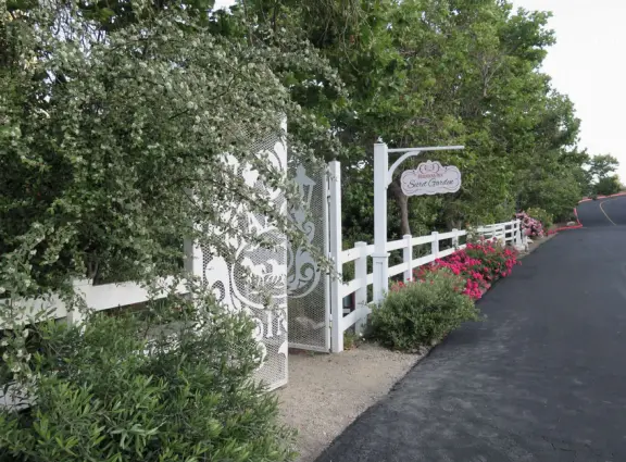 Walk the secret garden, plus admire the ranunculus flowers at the Madonna Inn entrance door in springtime, or swing, line, and ballroom dance on the fancy dance floor to live music most nights!