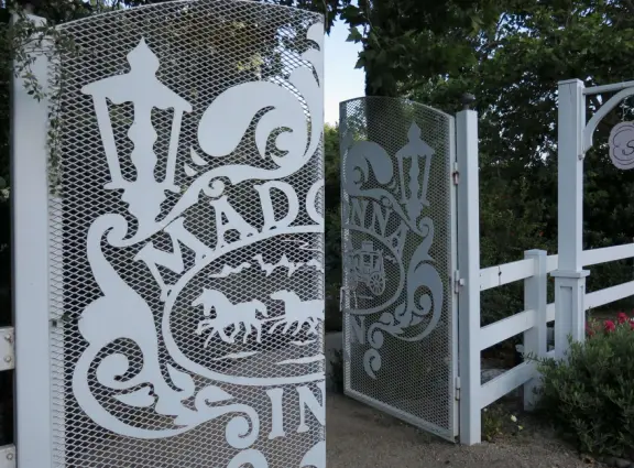 Walk the secret garden, plus admire the ranunculus flowers at the Madonna Inn entrance door in springtime, or swing, line, and ballroom dance on the fancy dance floor to live music most nights!