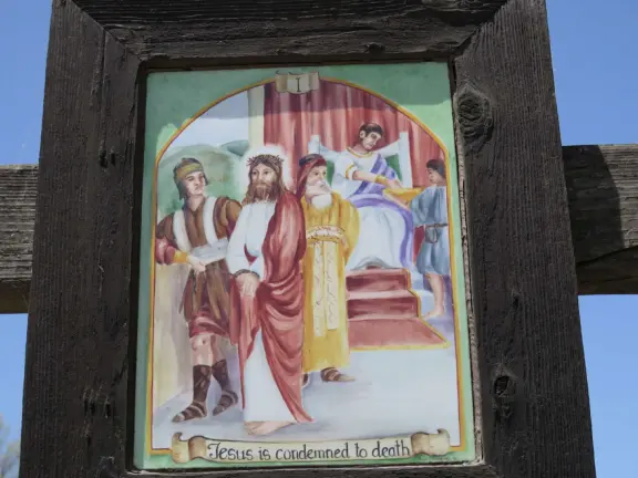 Yellow mission in lovely countryside.