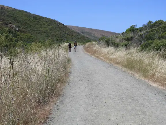 Two mile trail that starts inland, leads over a hill, and ends at a rocky shoreline. High winds funnel into this area.