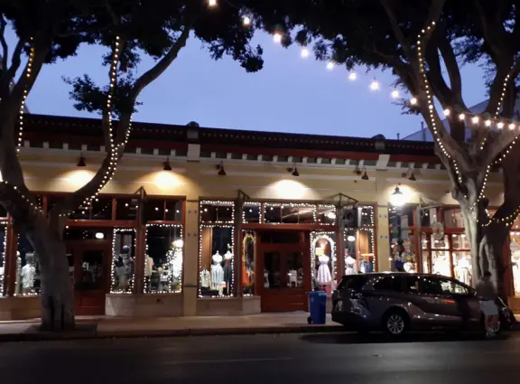 A main street of late 19th century storefronts, popular cafes, and a hip college scene. Recently, suffering an epidemic of homelessness relating to mental health problems.
