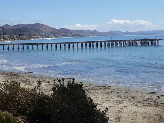 Short walk along Lucerne Street, past two gorgeous views: of Half Seal Cove, and Cayucos Beach.
