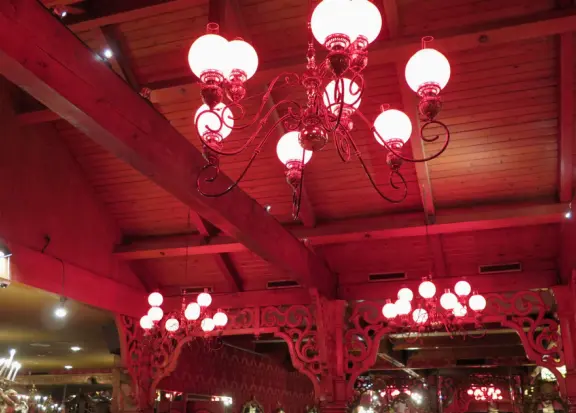 Walk the secret garden, plus admire the ranunculus flowers at the Madonna Inn entrance door in springtime, or swing, line, and ballroom dance on the fancy dance floor to live music most nights!