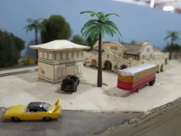 Cute yellow building, a historic train depot, only open 2 hours a week and during model railroad days in April and October.