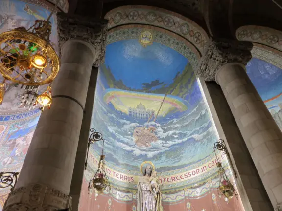 It's fun to ride the modern Tibidabo Funicular and visit Temple of the Sacred Heart of Jesus!