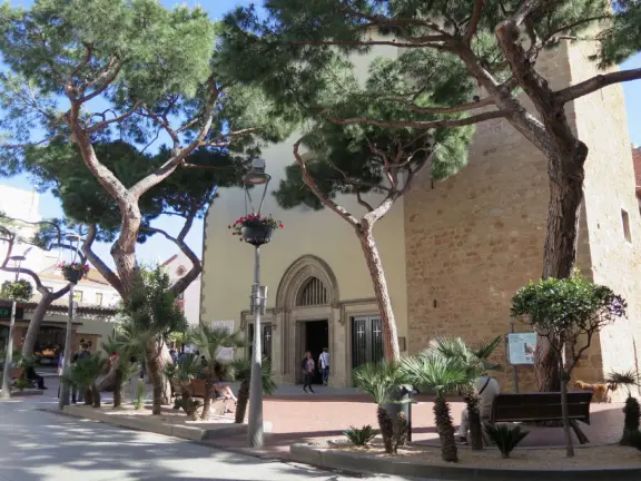 An adorable square in the downtown of Lloret de Mar, with a gorgeous mosaic tiled church.&nbsp;