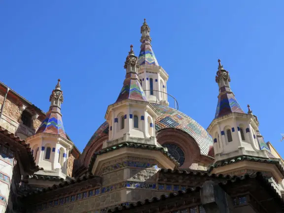 An adorable square in the downtown of Lloret de Mar, with a gorgeous mosaic tiled church.&nbsp;