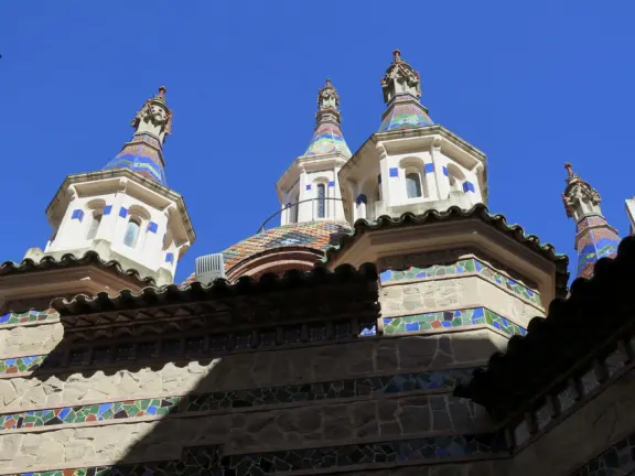 An adorable square in the downtown of Lloret de Mar, with a gorgeous mosaic tiled church.&nbsp;