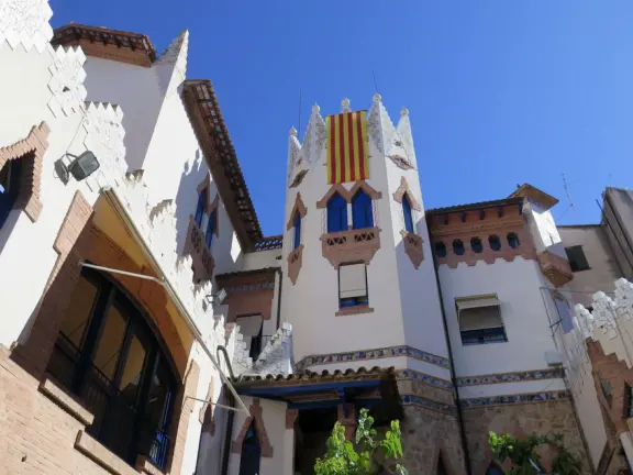 An adorable square in the downtown of Lloret de Mar, with a gorgeous mosaic tiled church.&nbsp;