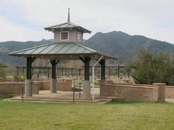 Highly planned park with great landscaping and curvy paths plus two super playgrounds!