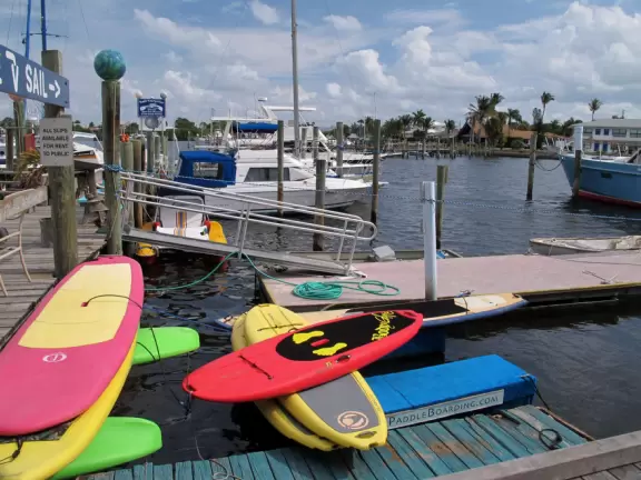 Restaurants right on the water and a boat tour.