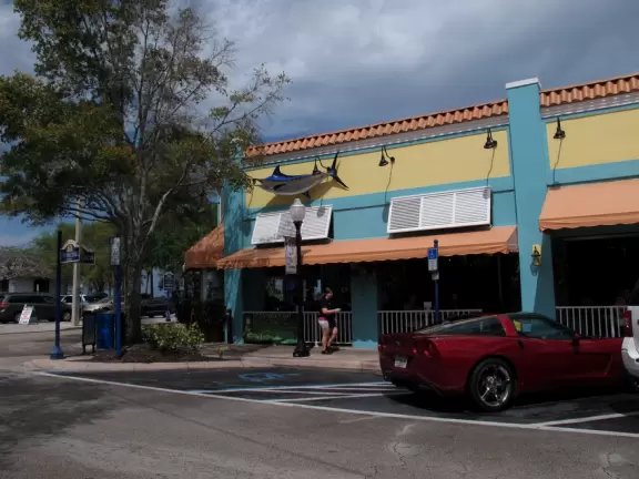 Historic main strip that looks dowdy from a distance but is actually very nice up close! Incredible waterfront stage and boardwalk!