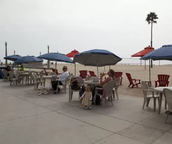 Bike path on the sand that runs from Santa Monica pier to Venice Beach!